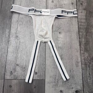 PPU Sexy White Jockstrap for Men Medium